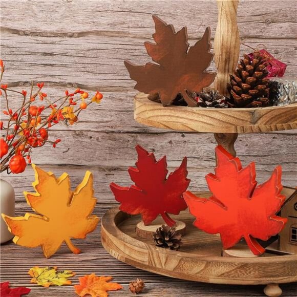 Fall Leaves Decorations for Home Indoor, Farmhouse Thanksgiving Table - Picture 2 of 7